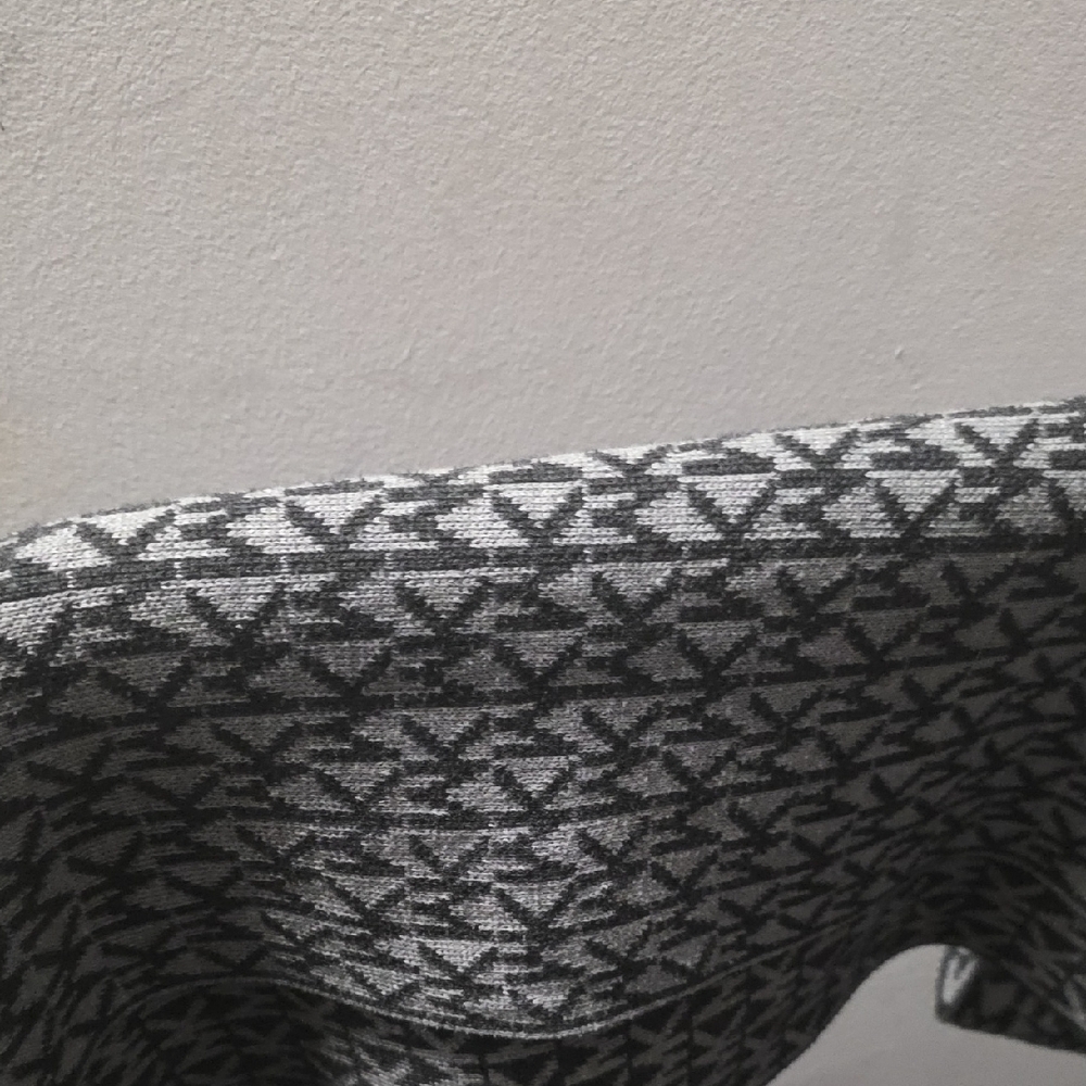 Gray Patterned Knit Sweater